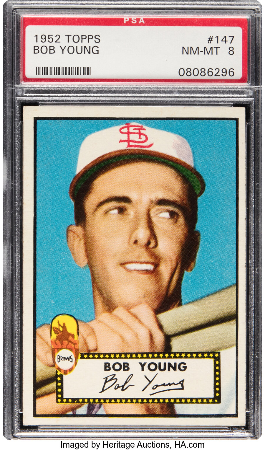 1952 Topps Bob Young Rookie #147 PSA NM-MT 8