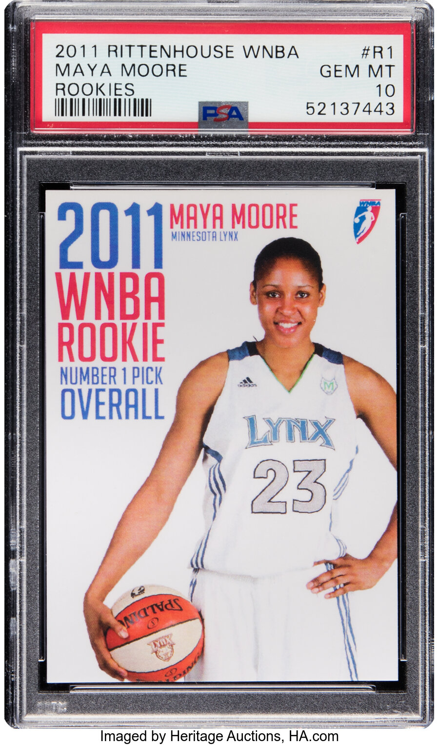 2011 Rittenhouse WNBA Maya Moore (Rookies) #R1 PSA Gem Mint 10 - #'d 91/225