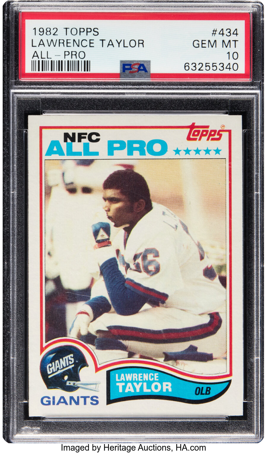 1982 Topps Lawrence Taylor (All-Pro) Rookie #434 PSA Gem Mint 10