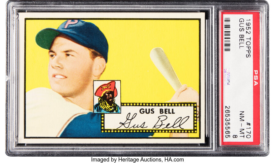 1952 Topps Gus Bell #170 PSA NM-MT 8 - Six Higher!