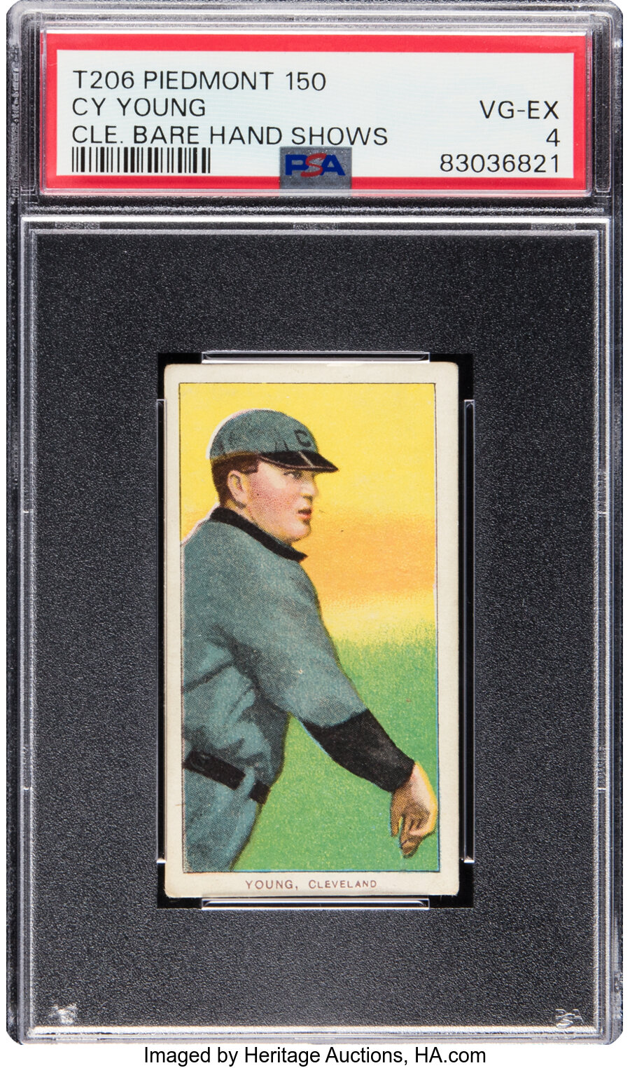 1909-11 T206 Piedmont 150 Cy Young (Bare Hand Shows) PSA VG-EX 4 - From The Ramsburg Collection