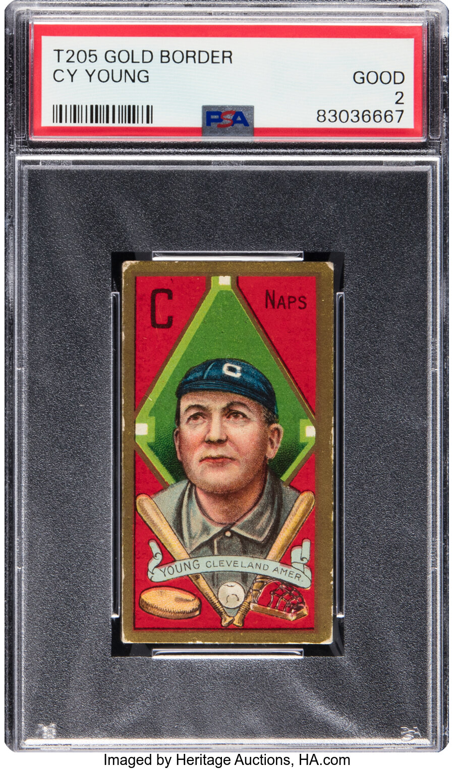 1911 T205 Sweet Caporal Cy Young PSA Good 2 -- From The Ramsburg Collection