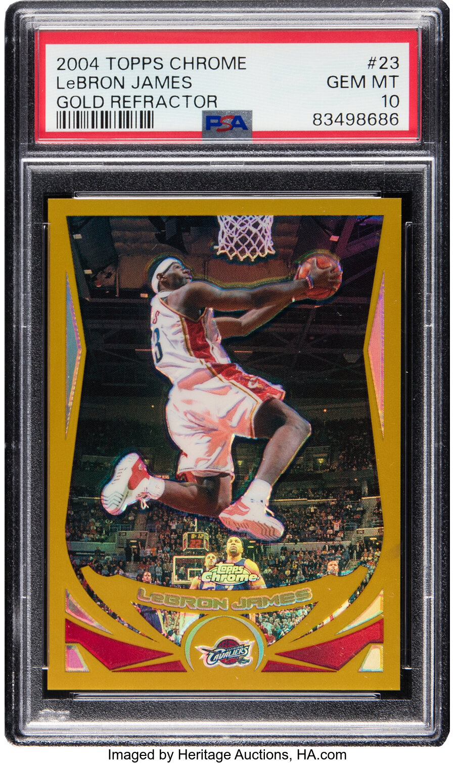 2004 Topps Chrome LeBron James (Gold Refractor) #23 PSA Gem Mint 10 - #'d 94/99