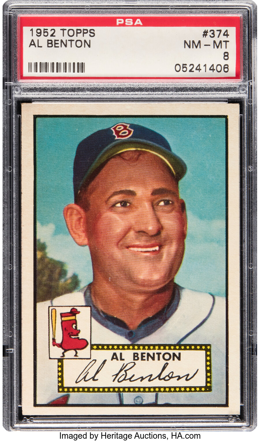 1952 Topps Al Benton Rookie #374 PSA NM-MT 8