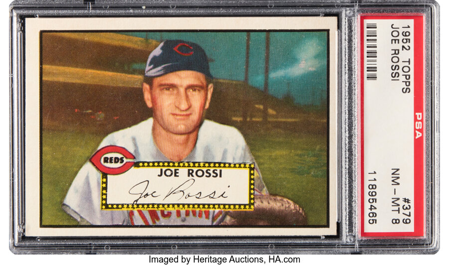 1952 Topps Joe Rossi Rookie #379 PSA NM-MT 8 - Ten Higher!