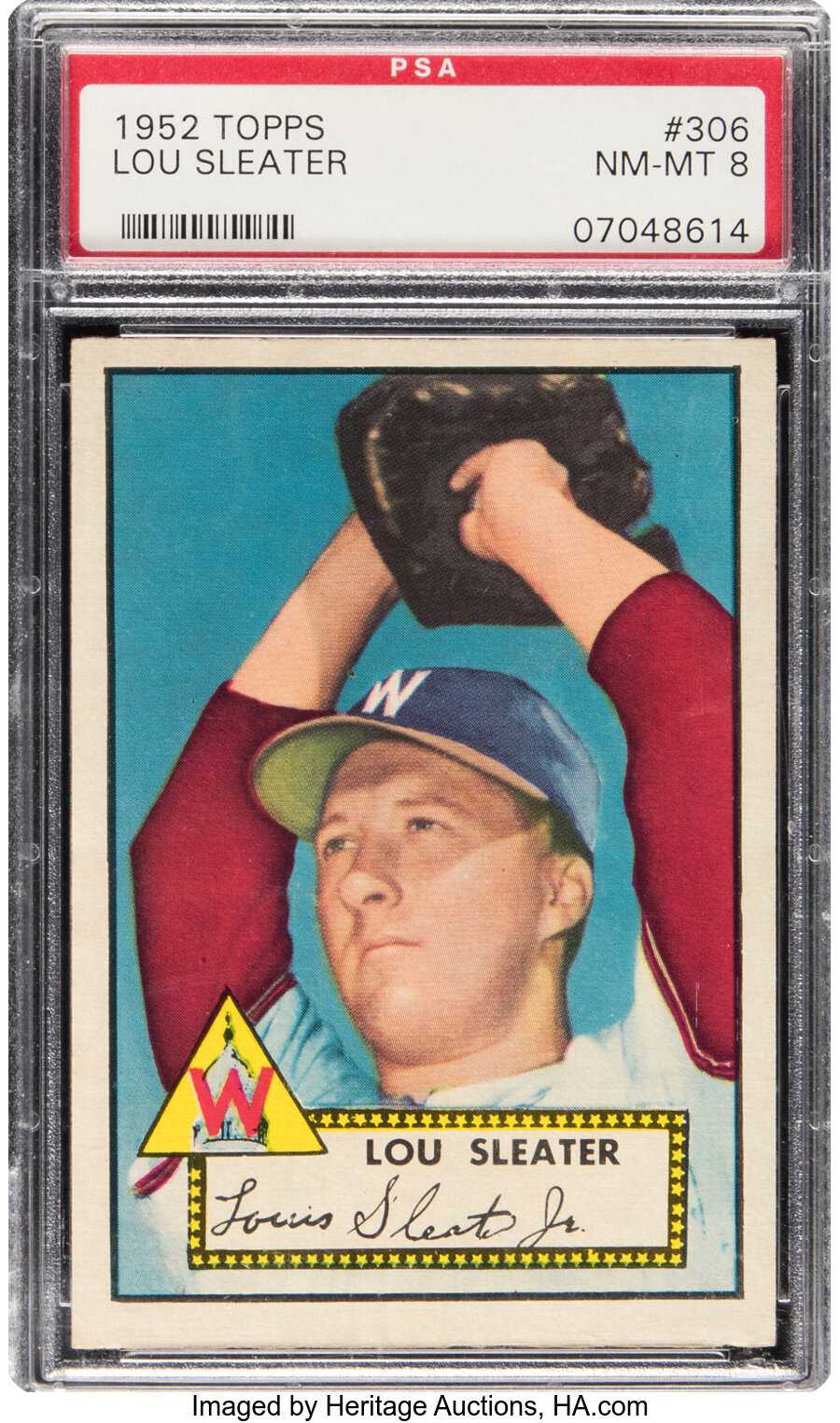 1952 Topps Lou Sleater Rookie #306 PSA NM-MT 8