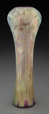 Weller Pottery Sicard Floral Vase, circa 1905 Marks: WELLER, SICARD 9-1/2 inches (24.1 cm)