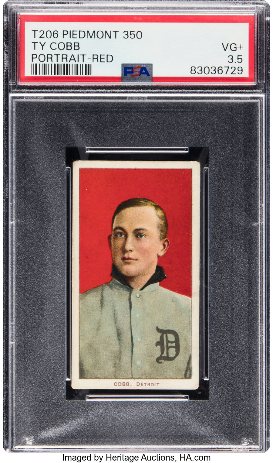 1909-11 T206 Piedmont 350 Ty Cobb (Red Portrait) PSA VG+ 3.5 -- From The Ramsburg Collection