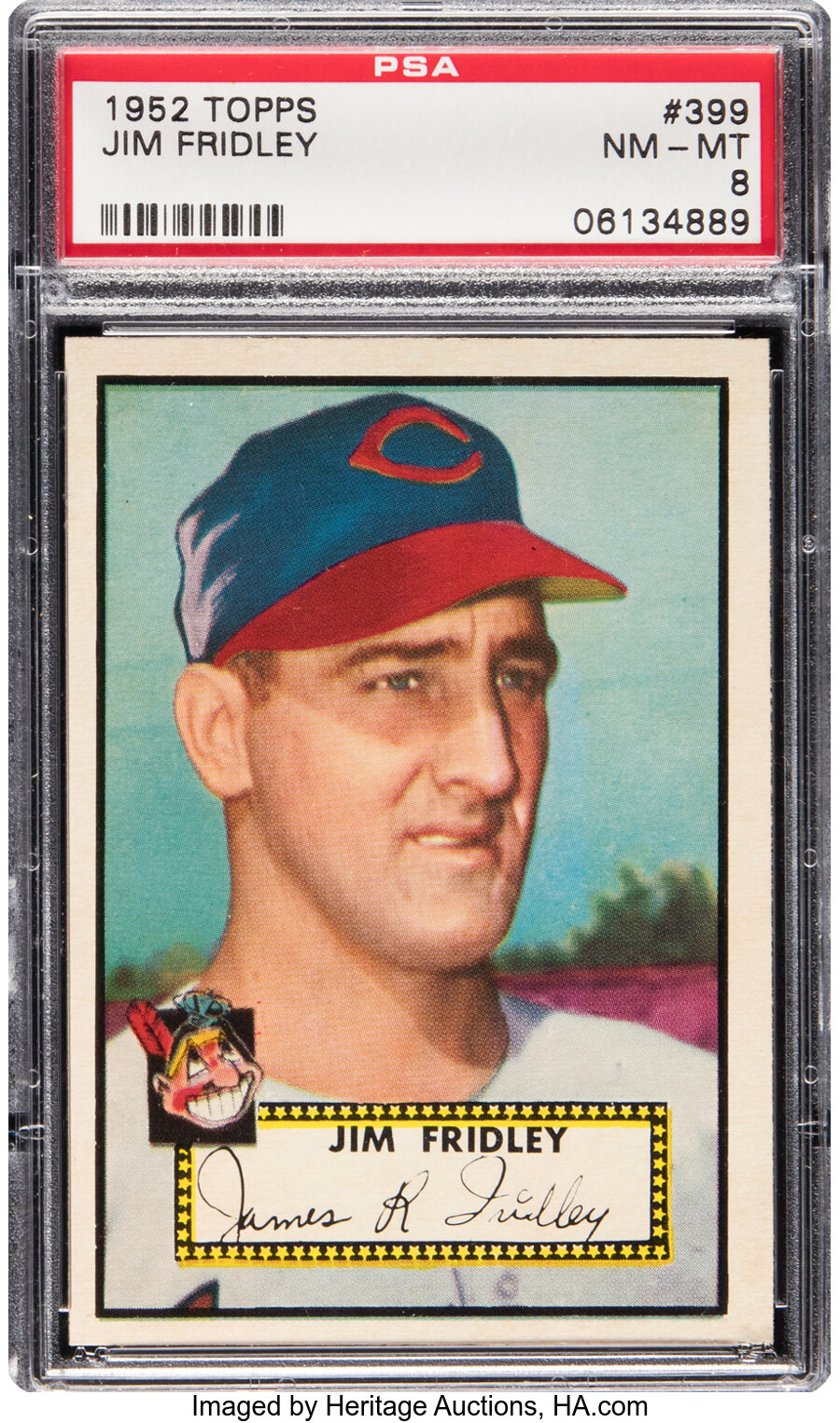1952 Topps Jim Fridley Rookie #399 PSA NM-MT 8 - Four Higher!