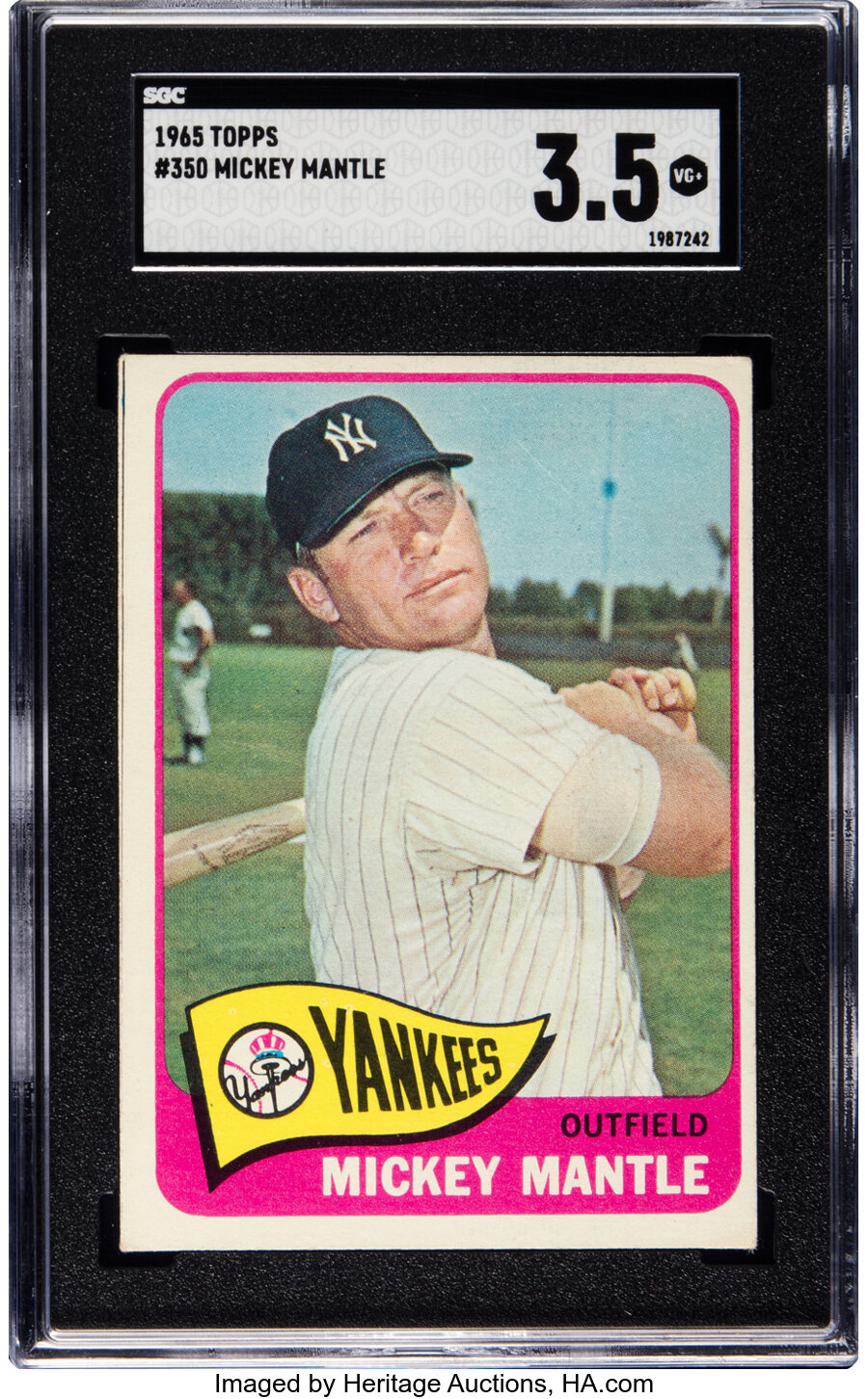 1965 Topps Mickey Mantle #350 SGC VG+ 3.5