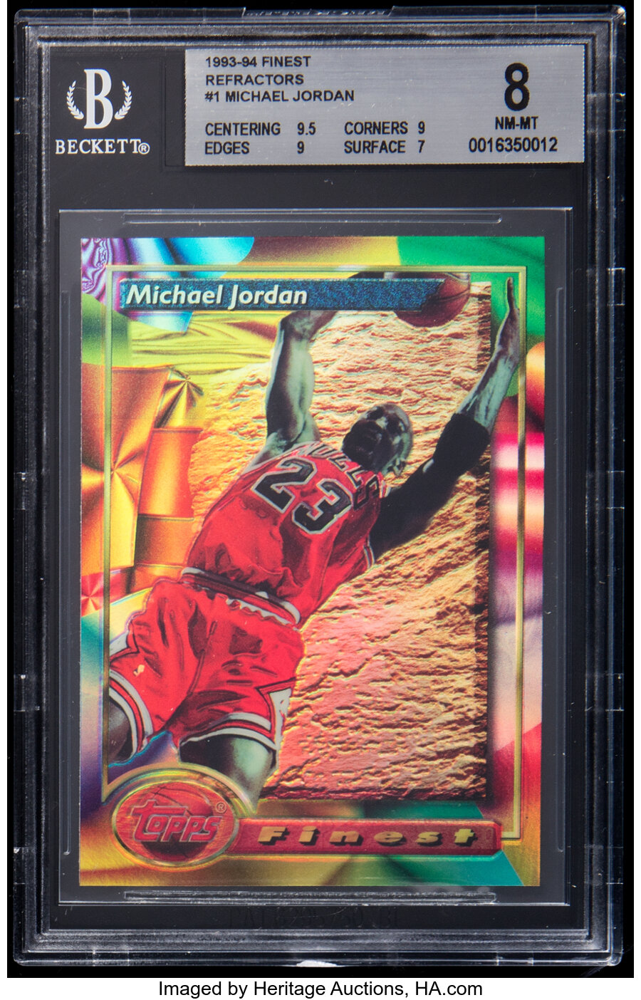 1993 Topps Finest Michael Jordan (Refractor) #1 BGS NM-MT 8