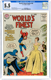 World's Finest Comics #85 (DC, 1956) CGC FN- 5.5 Off-white to white pages