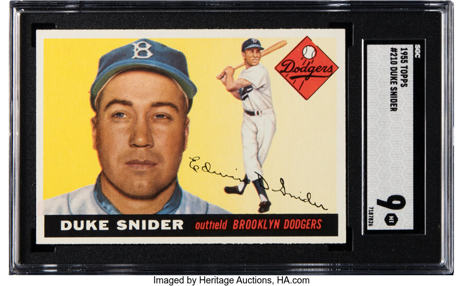 1955 Topps Duke Snider #210 SGC Mint 9 -- Pop One, None Higher!