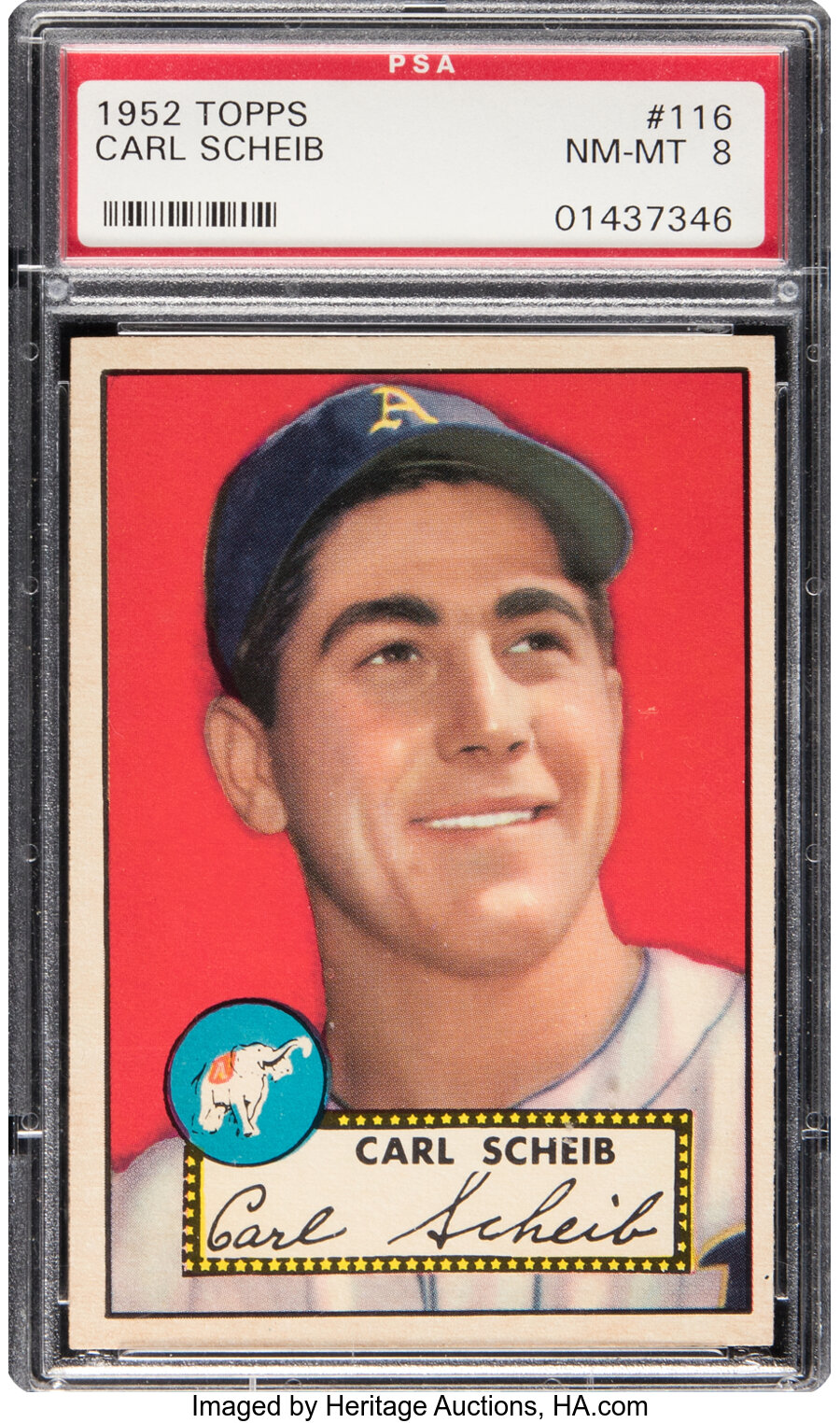 1952 Topps Carl Scheib #116 PSA NM-MT 8