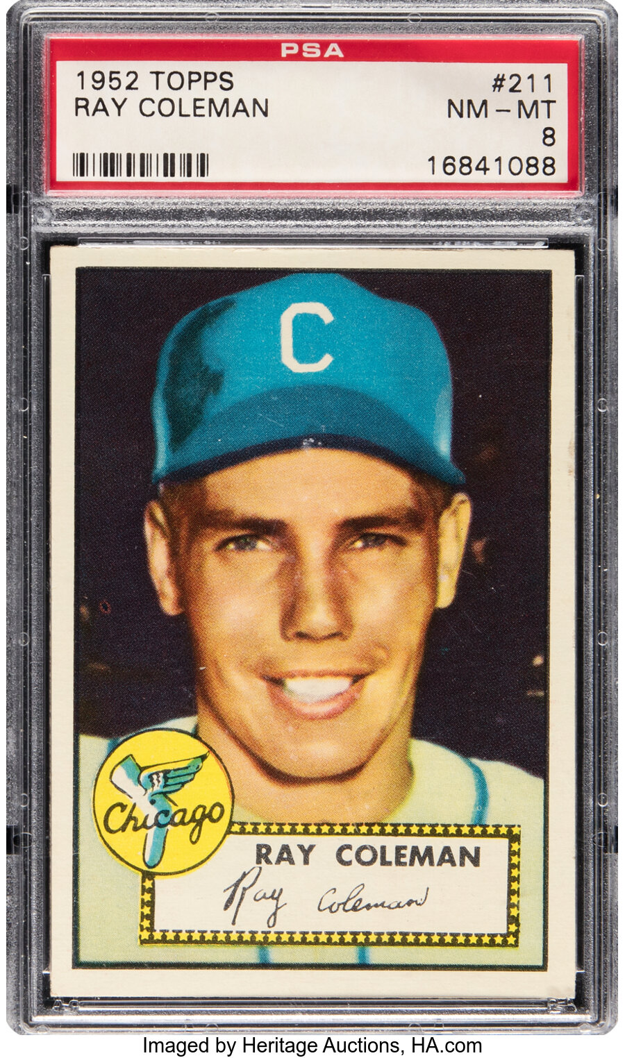 1952 Topps Ray Coleman #211 PSA NM-MT 8