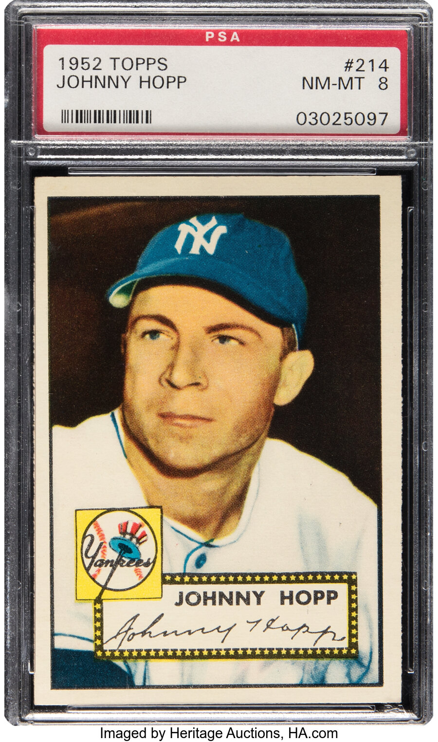 1952 Topps Johnny Hopp #214 PSA NM-MT 8