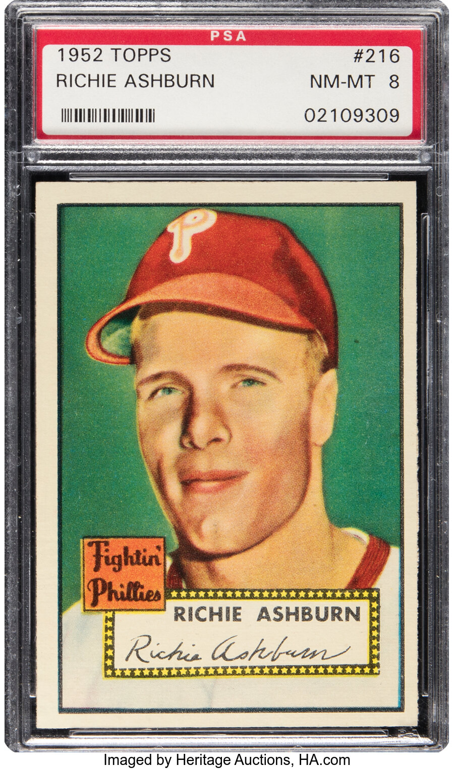 1952 Topps Richie Ashburn #216 PSA NM-MT 8