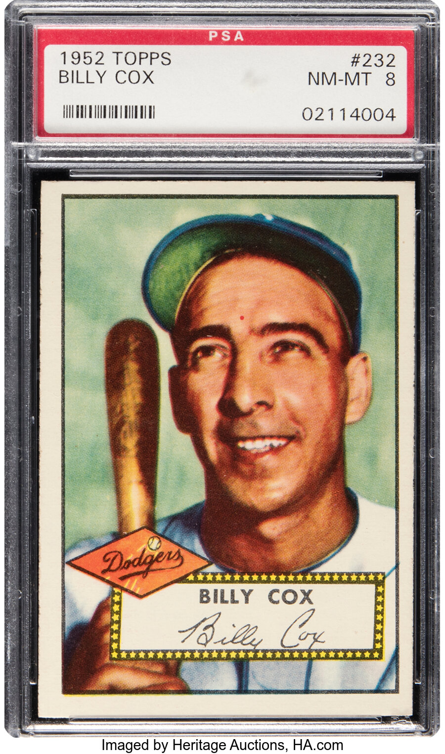 1952 Topps Billy Cox #232 PSA NM-MT 8