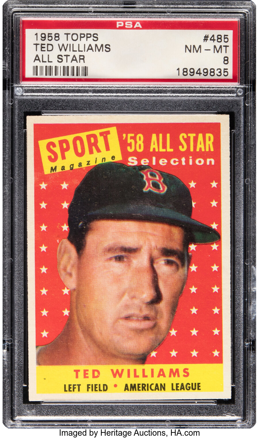 1958 Topps Ted Williams (All Star) #485 PSA NM-MT 8