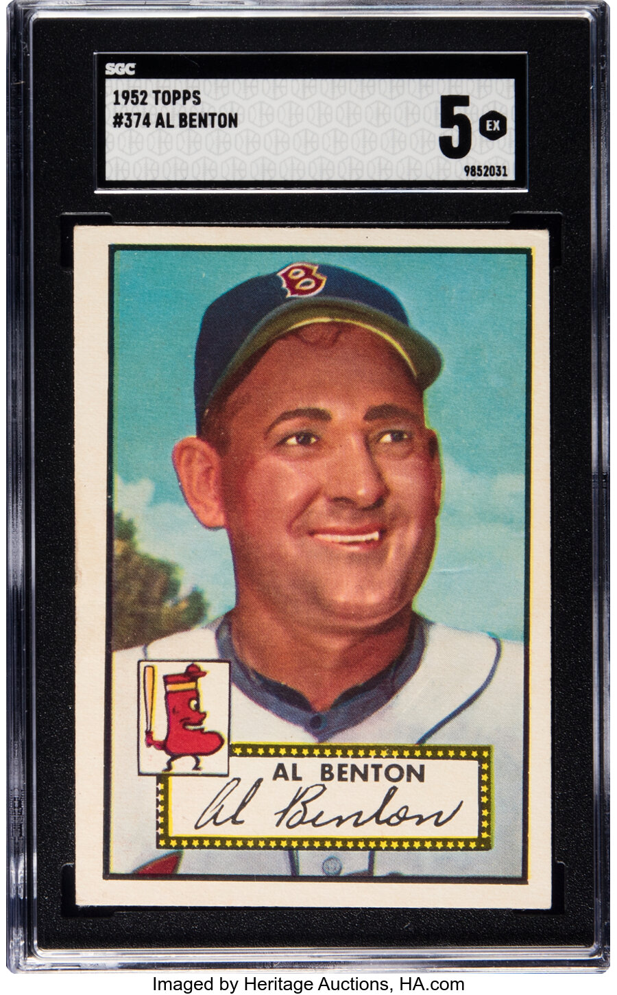1952 Topps Al Benton #374 SGC EX 5