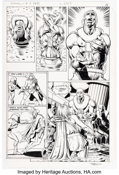 Original Comic Art:Story Page, Brian Bolland and Bruce Patterson Camelot 3000 #3 Story Page 12 Original Art (DC, 1983)....