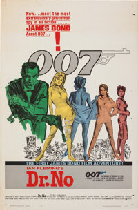 Dr. No (United Artists, 1962). Folded, Very Fine-. Flat Folded One Sheet (27" X 41") White Smoke Style, Mitche...