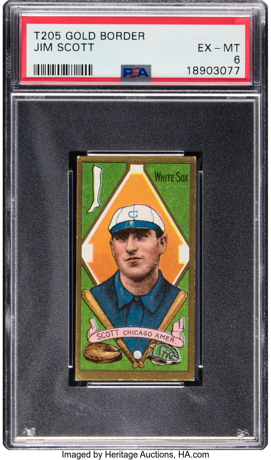 1911 T205 Sweet Caporal Jim Scott PSA EX-MT 6