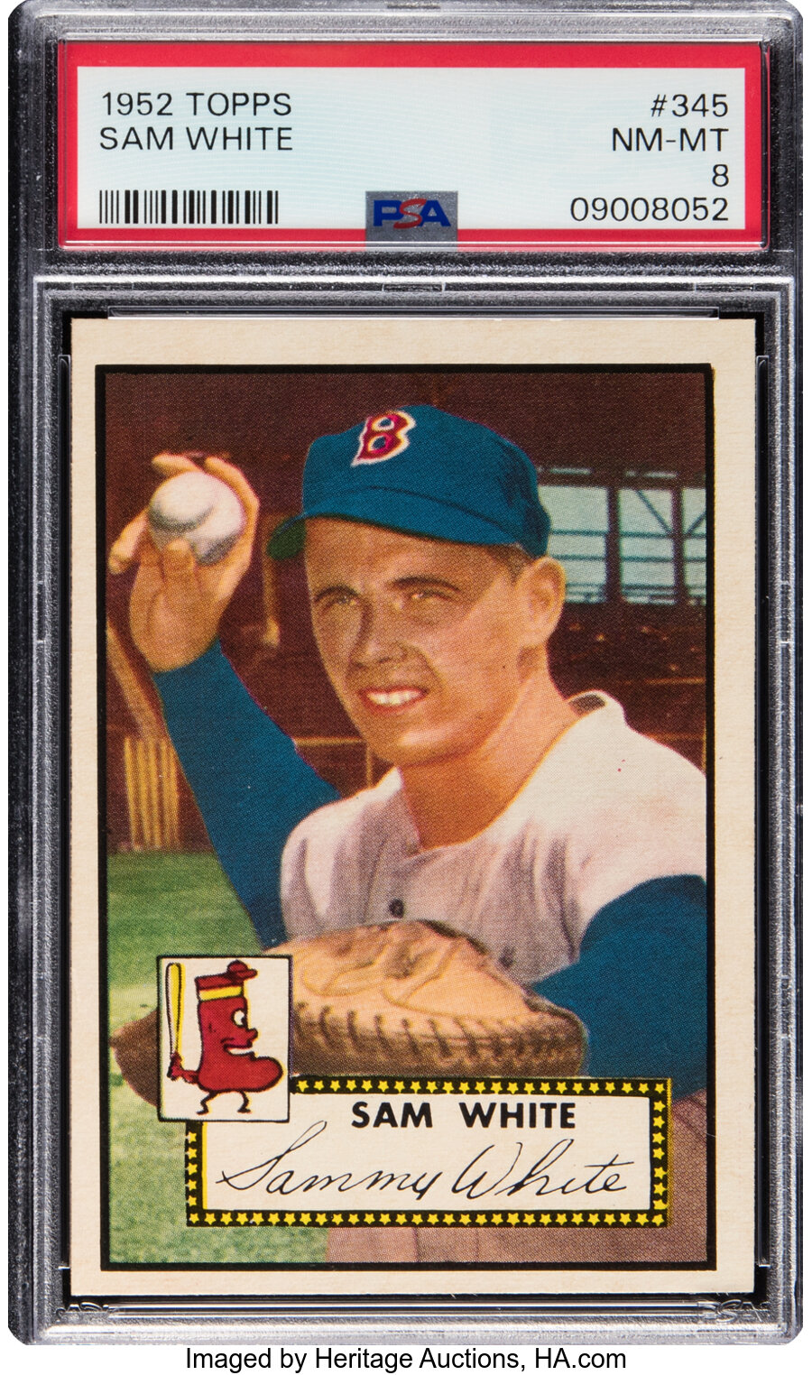 1952 Topps Sam White #345 PSA NM-MT 8