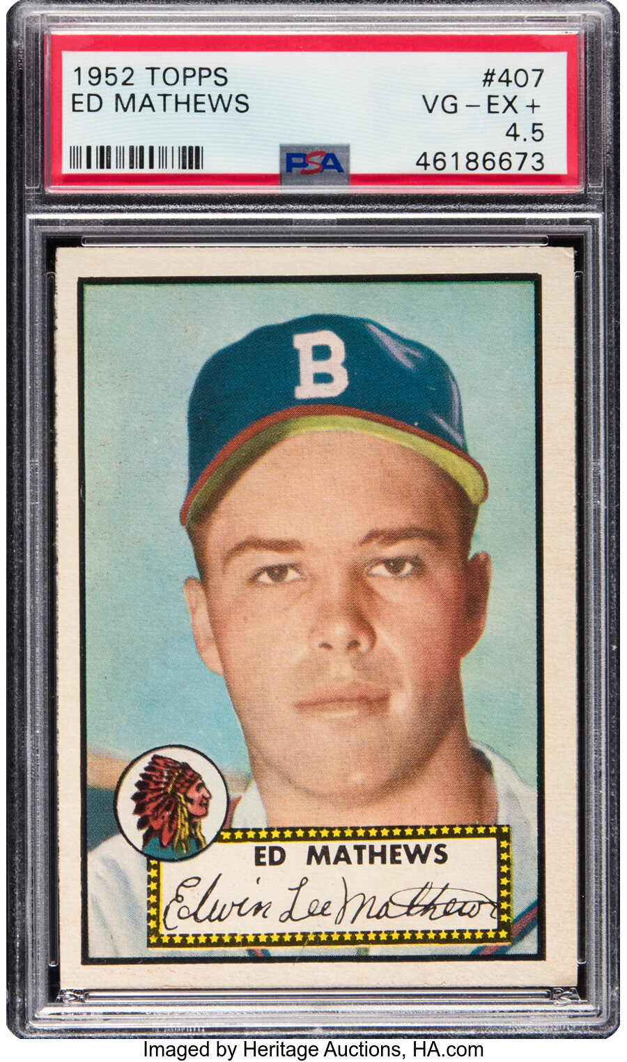 1952 Topps Ed Mathews #407 PSA VG-EX+ 4.5