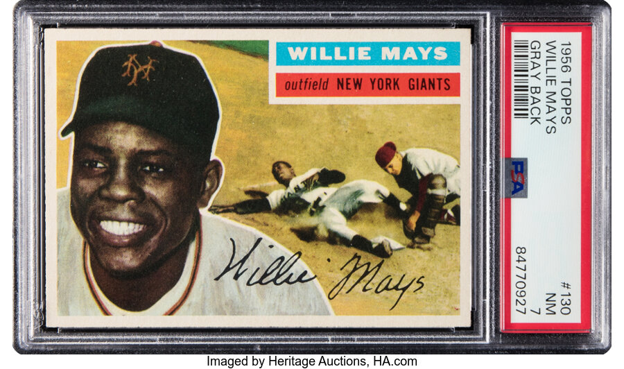 1956 Topps Willie Mays (Gray Back) #130 PSA NM 7