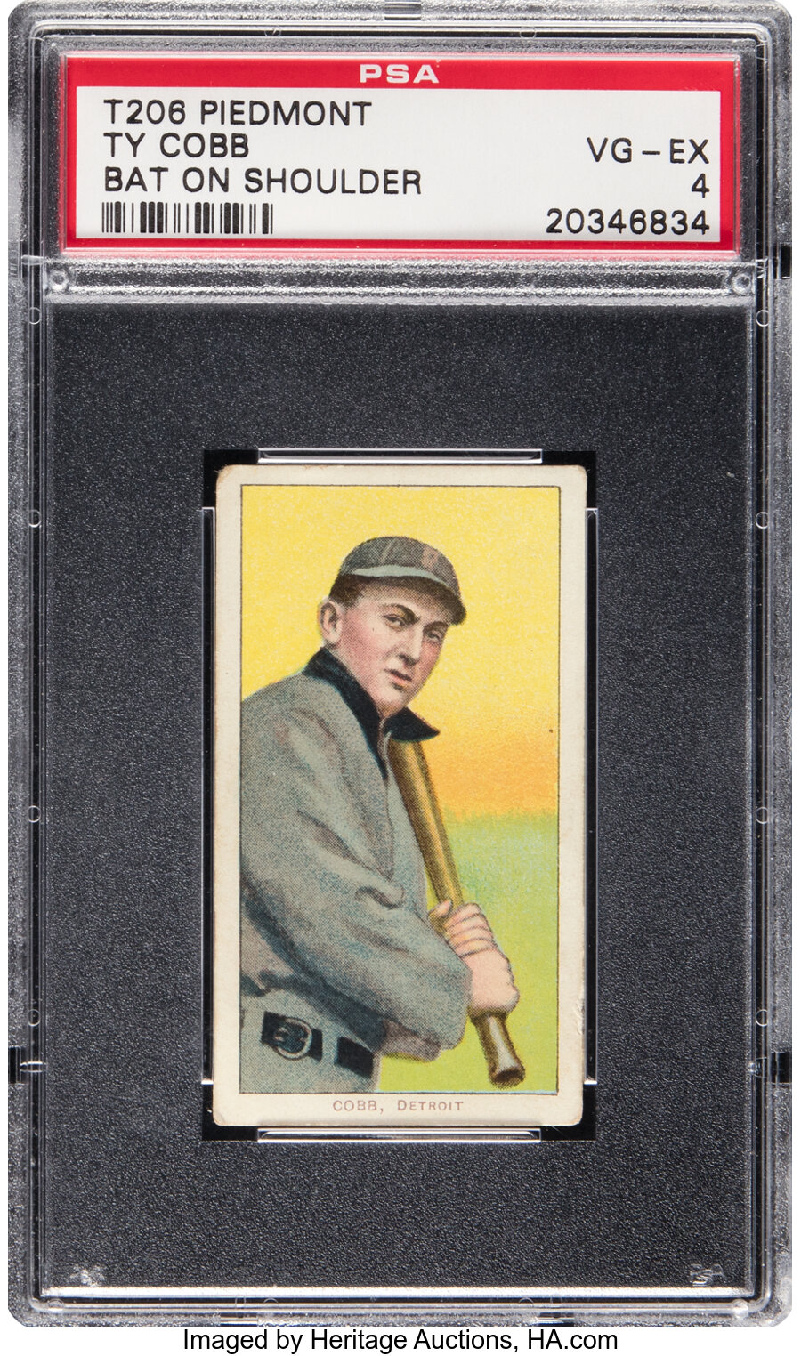 1909-11 T206 Piedmont /150 Ty Cobb (Bat On Shoulder) PSA VG-EX 4