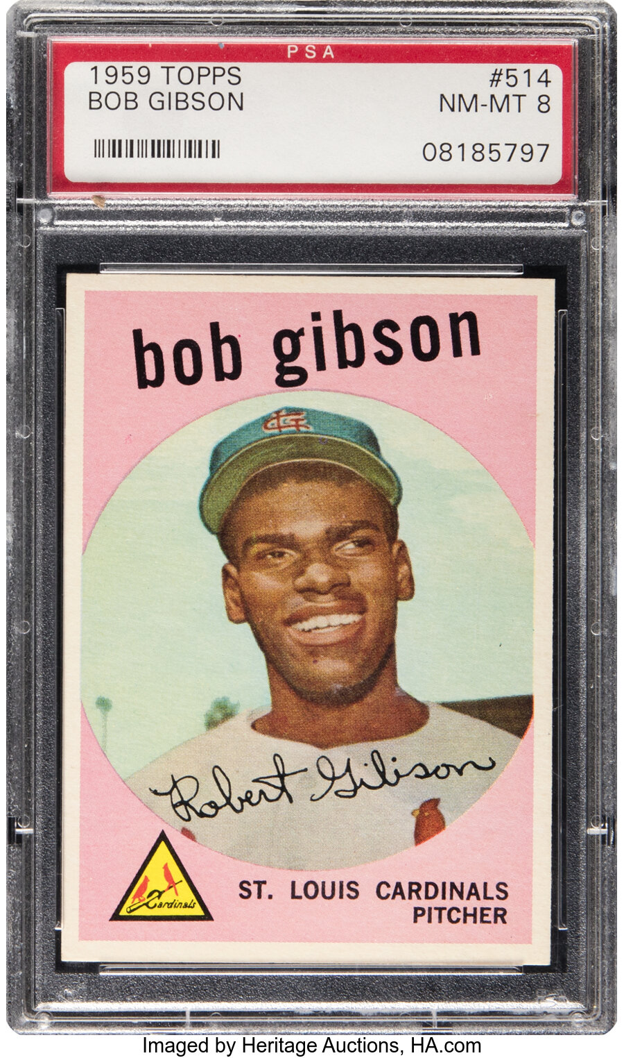 1959 Topps Bob Gibson Rookie #514 PSA NM/MT 8