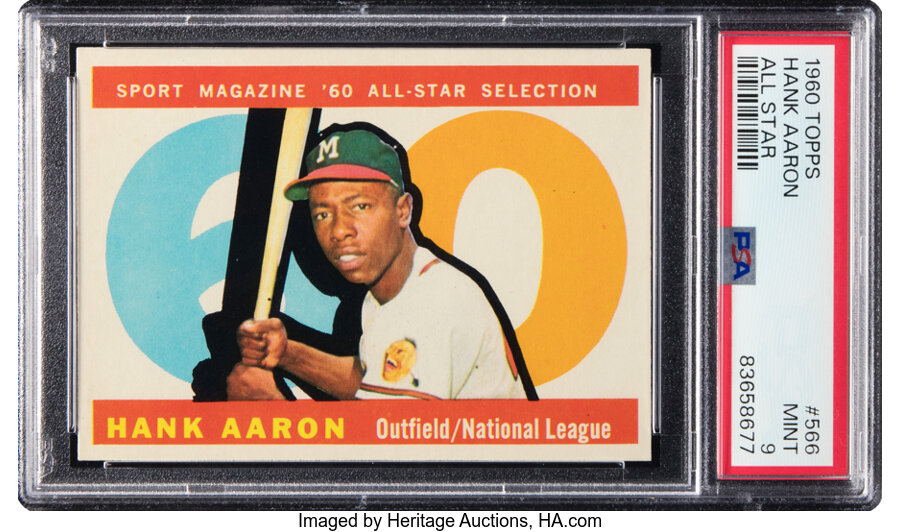 1960 Topps Hank Aaron (All Star) #566 PSA Mint 9