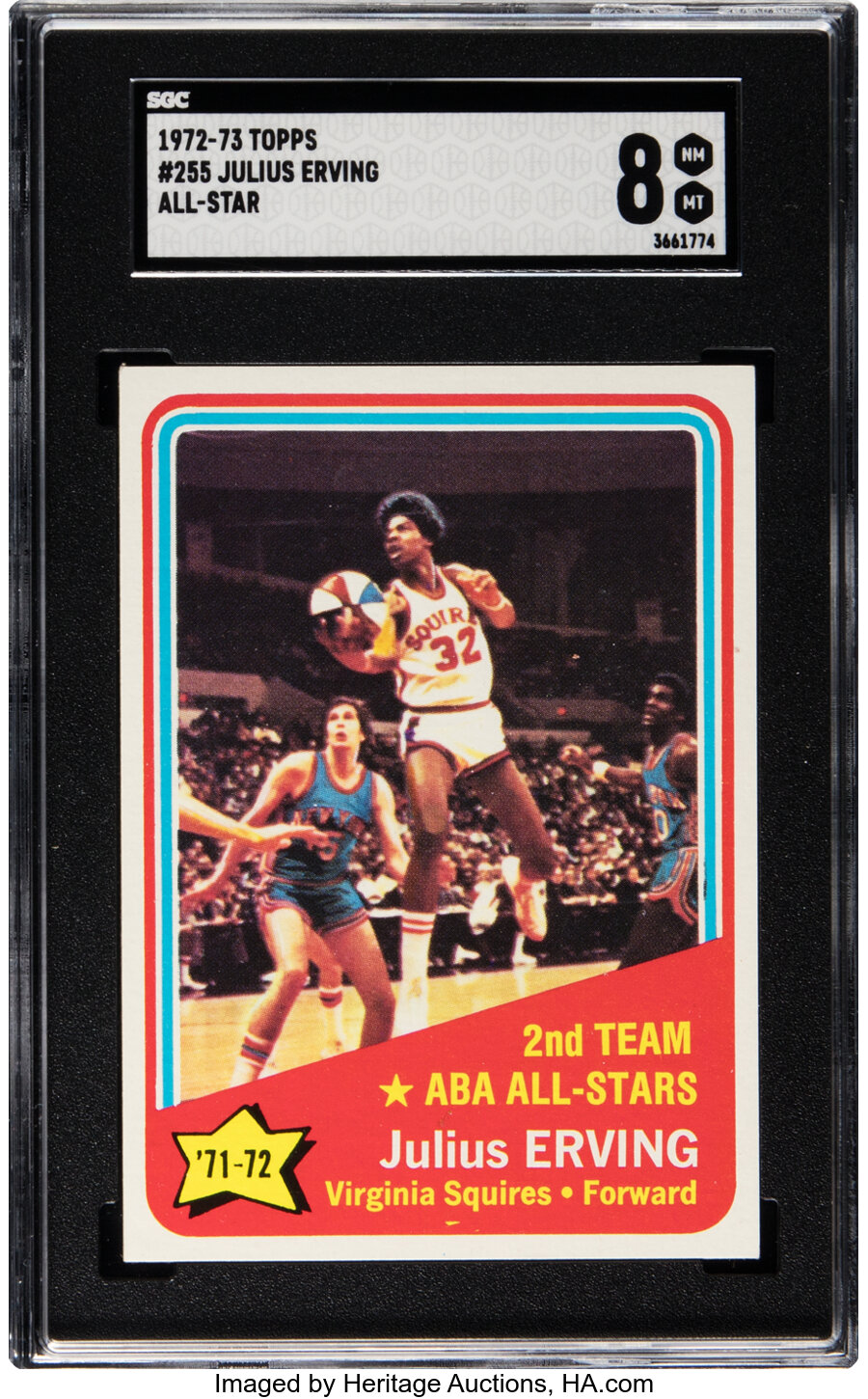 1972 Topps Julius Erving (ABA All-Stars) #255 SGC NM/MT 8