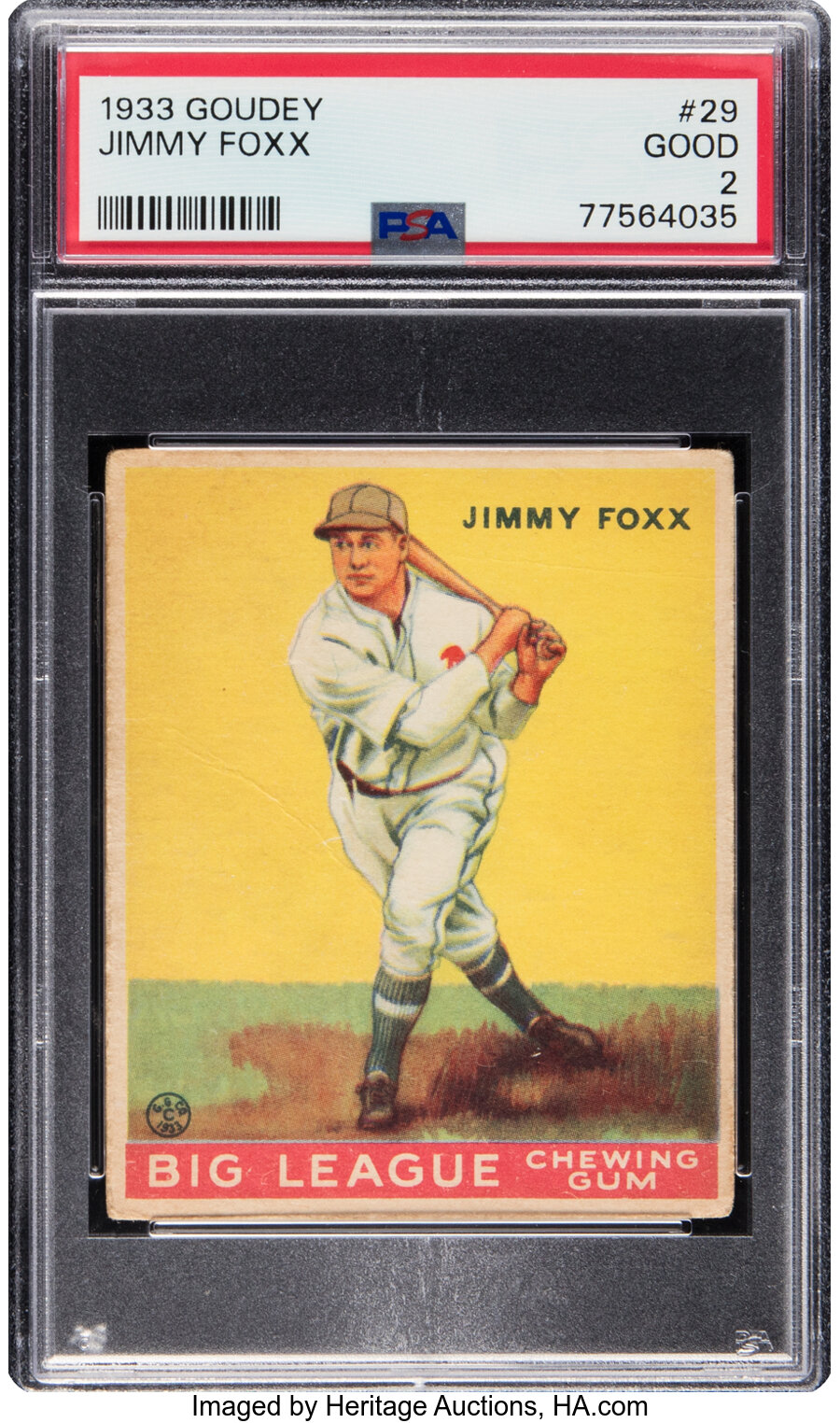1933 Goudey Jimmy Foxx #29 PSA Good 2