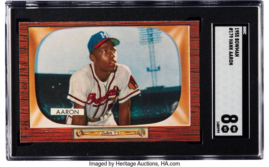 1955 Bowman Hank Aaron #179 SGC NM/MT 8