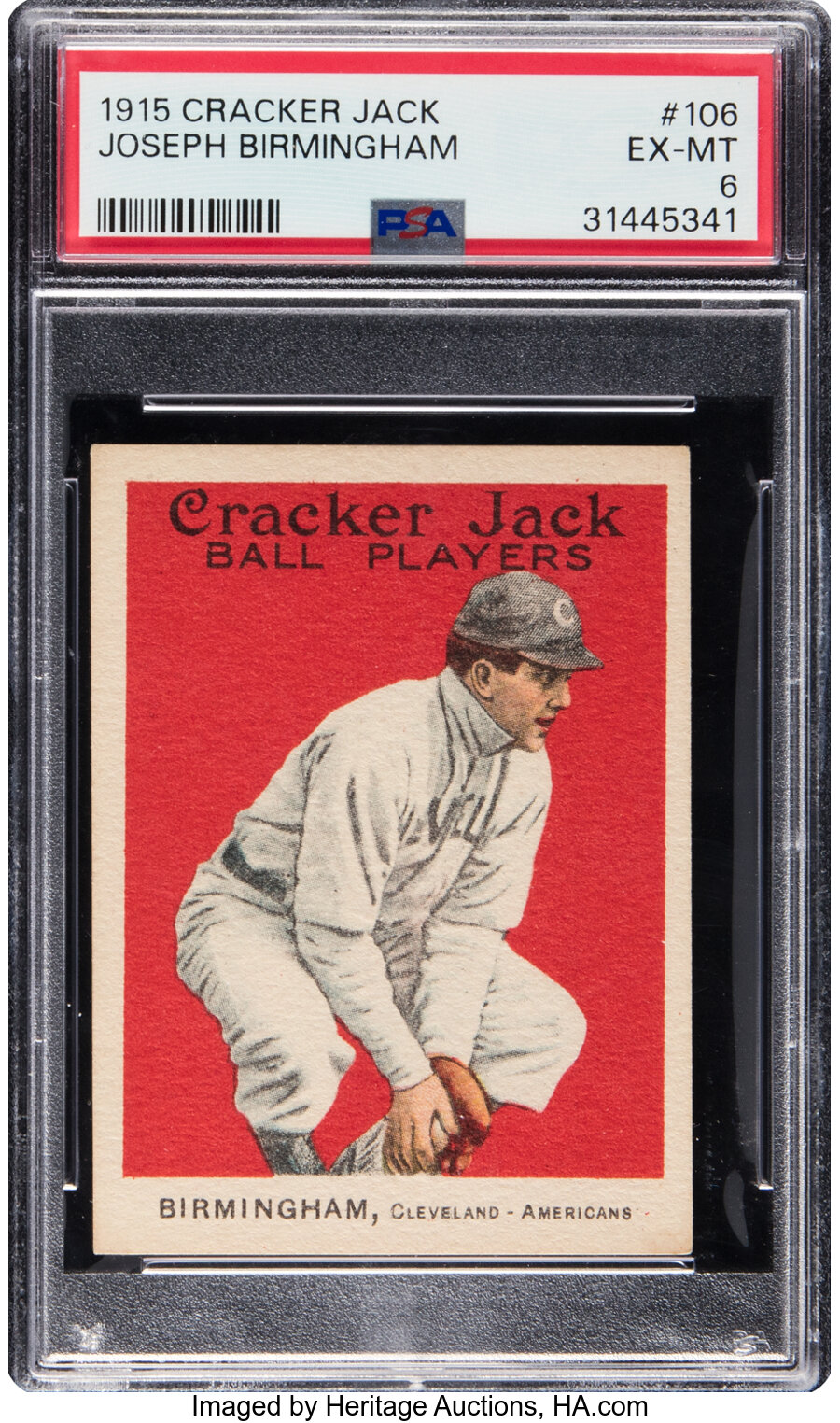 1915 Cracker Jack Joseph Birmingham #106 PSA EX/MT 6