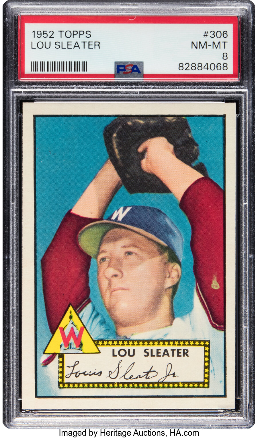 1952 Topps Lou Sleater #306 PSA NM-MT 8