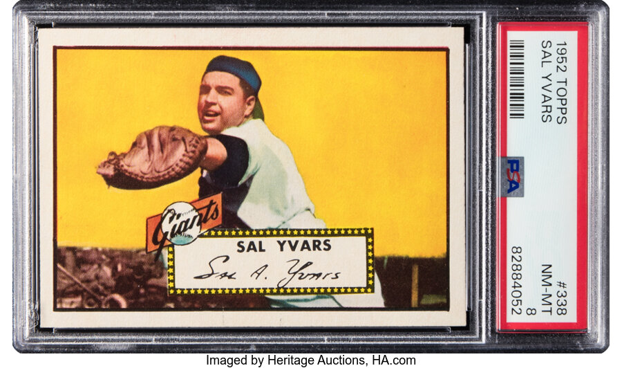 1952 Topps Sal Yvars #338 PSA NM/MT 8