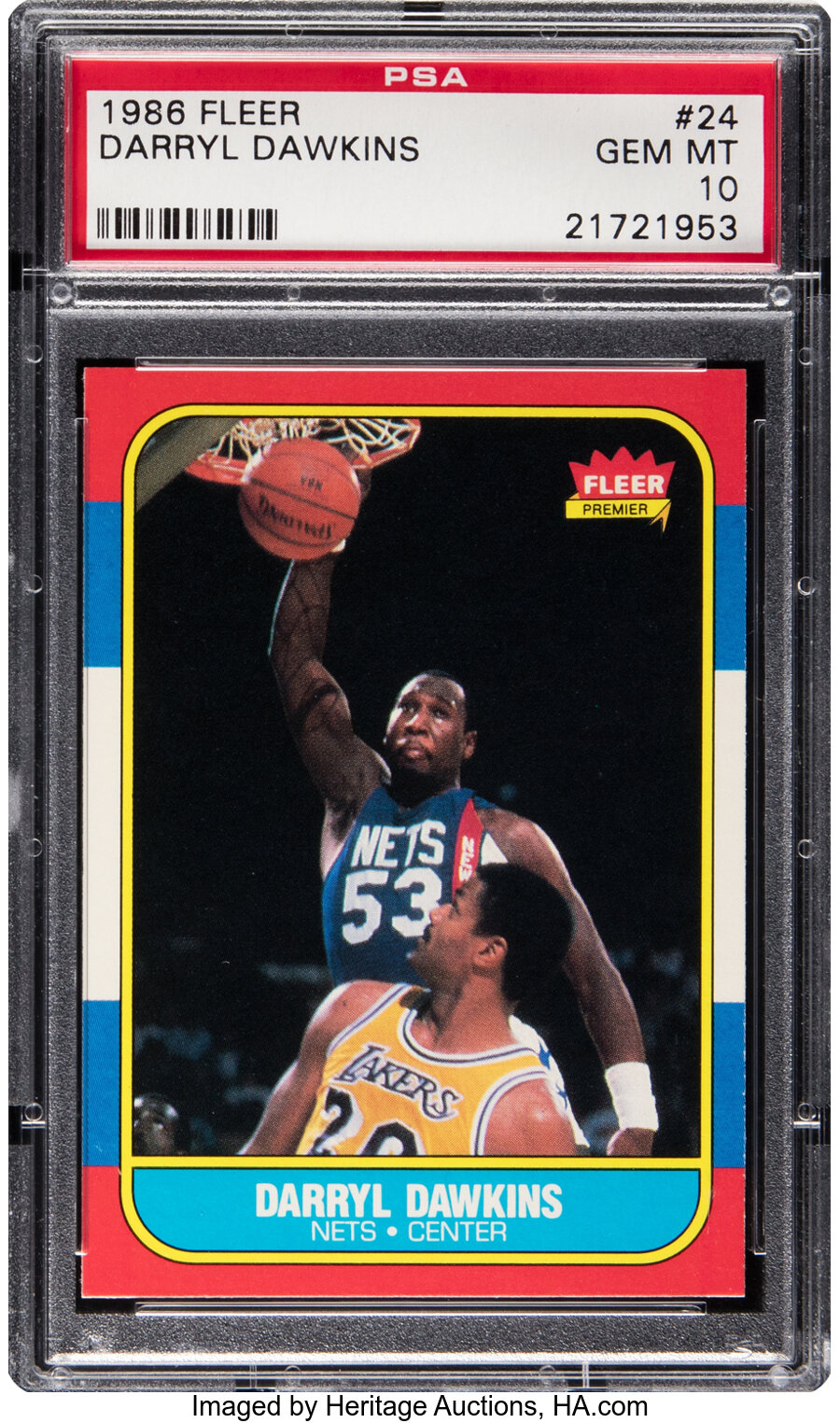 1986 Fleer Darryl Dawkins #24 PSA Gem Mint 10