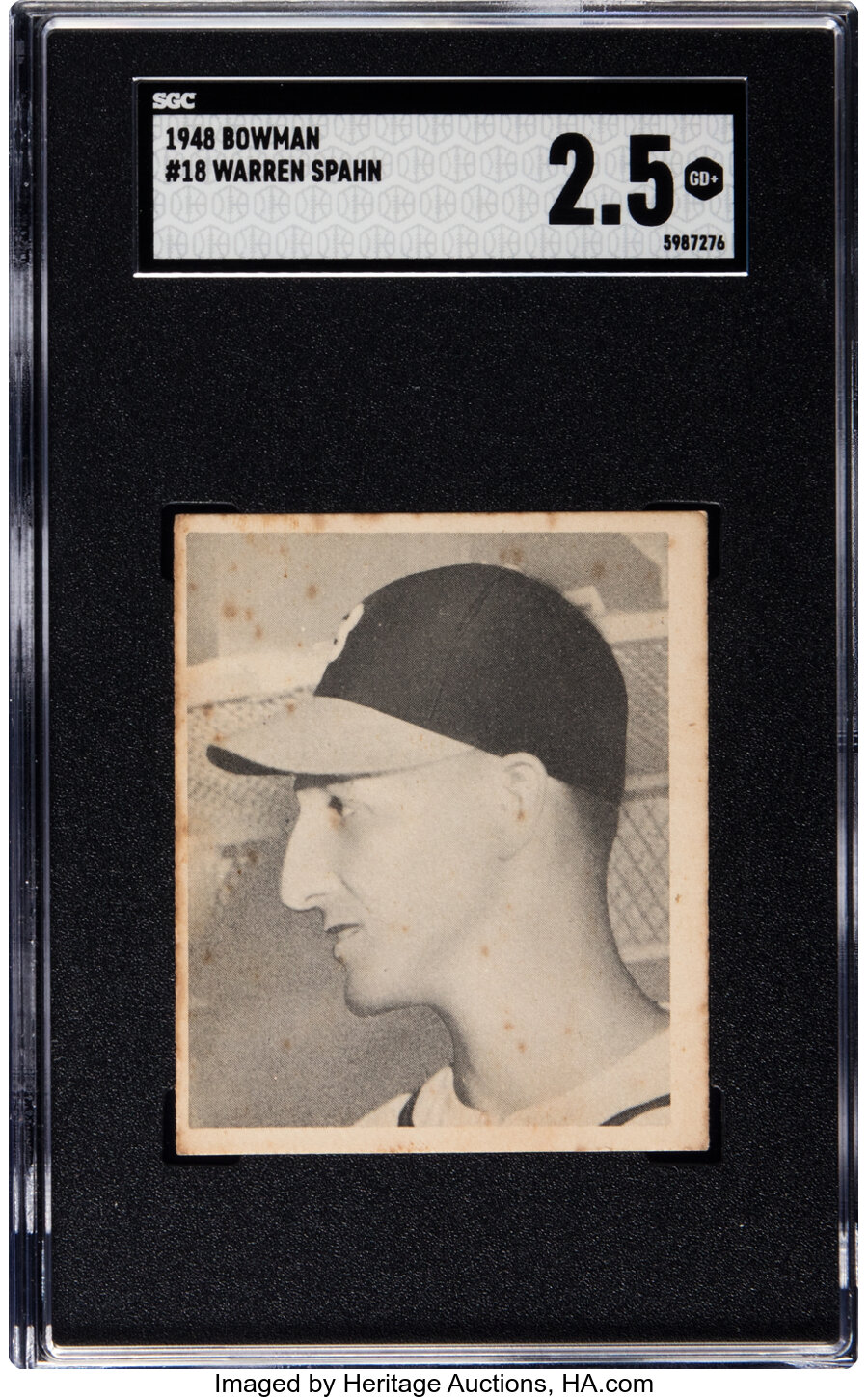 1948 Bowman Warren Spahn #18 SGC Good+ 2.5