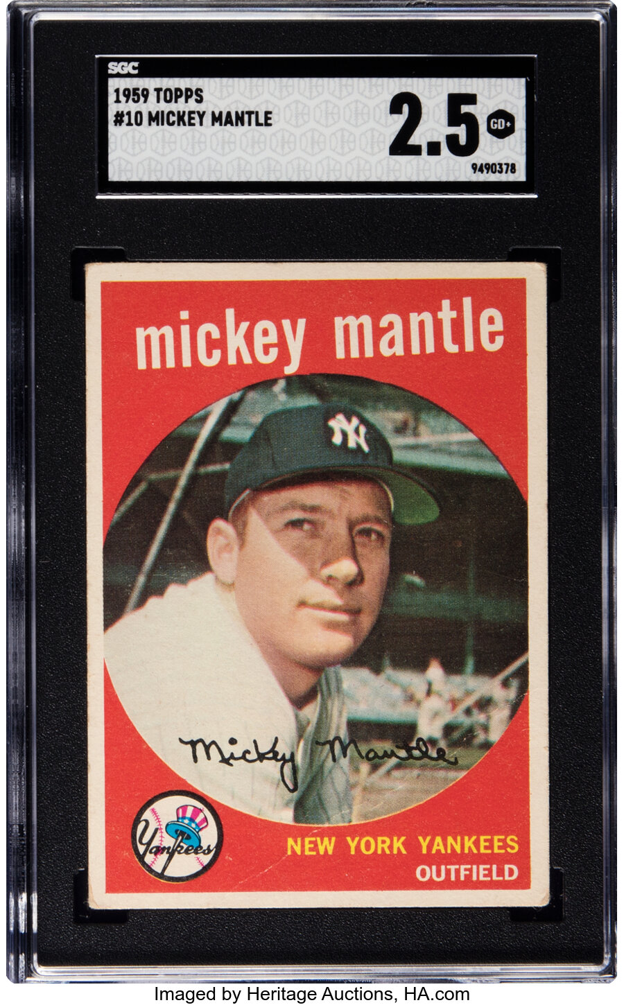 1959 Topps Mickey Mantle #10 SGC Good+ 2.5