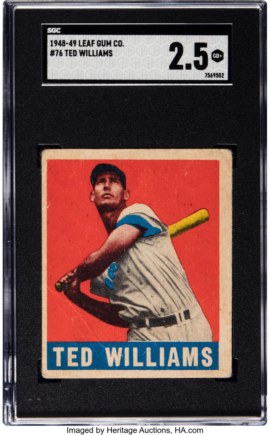 1948 Leaf Ted Williams #76 SGC Good+ 2.5