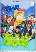 Irwin Hasen All-Star Comics #37 Re-Creation Cover Original Art (undated) Comic Art