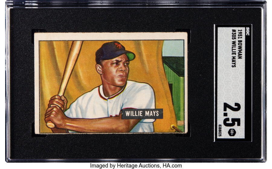 1951 Bowman Willie Mays Rookie #305 SGC Good+ 2.5