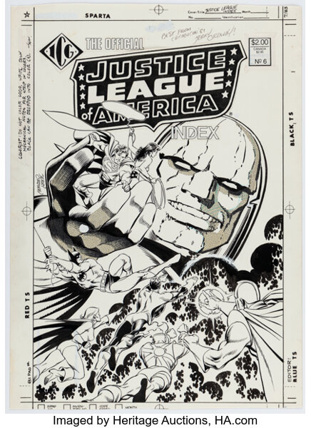 Original Comic Art:Covers, Jerry Ordway Justice League of America Index #6 Cover Original Art (ICG, 1986)....