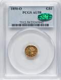 1850-O G$1 AU58 PCGS. CAC. PCGS Population: (26/41). NGC Census: (67/86). CDN: $1,850 Whsle. Bid for NGC/PCGS AU58. Mint...