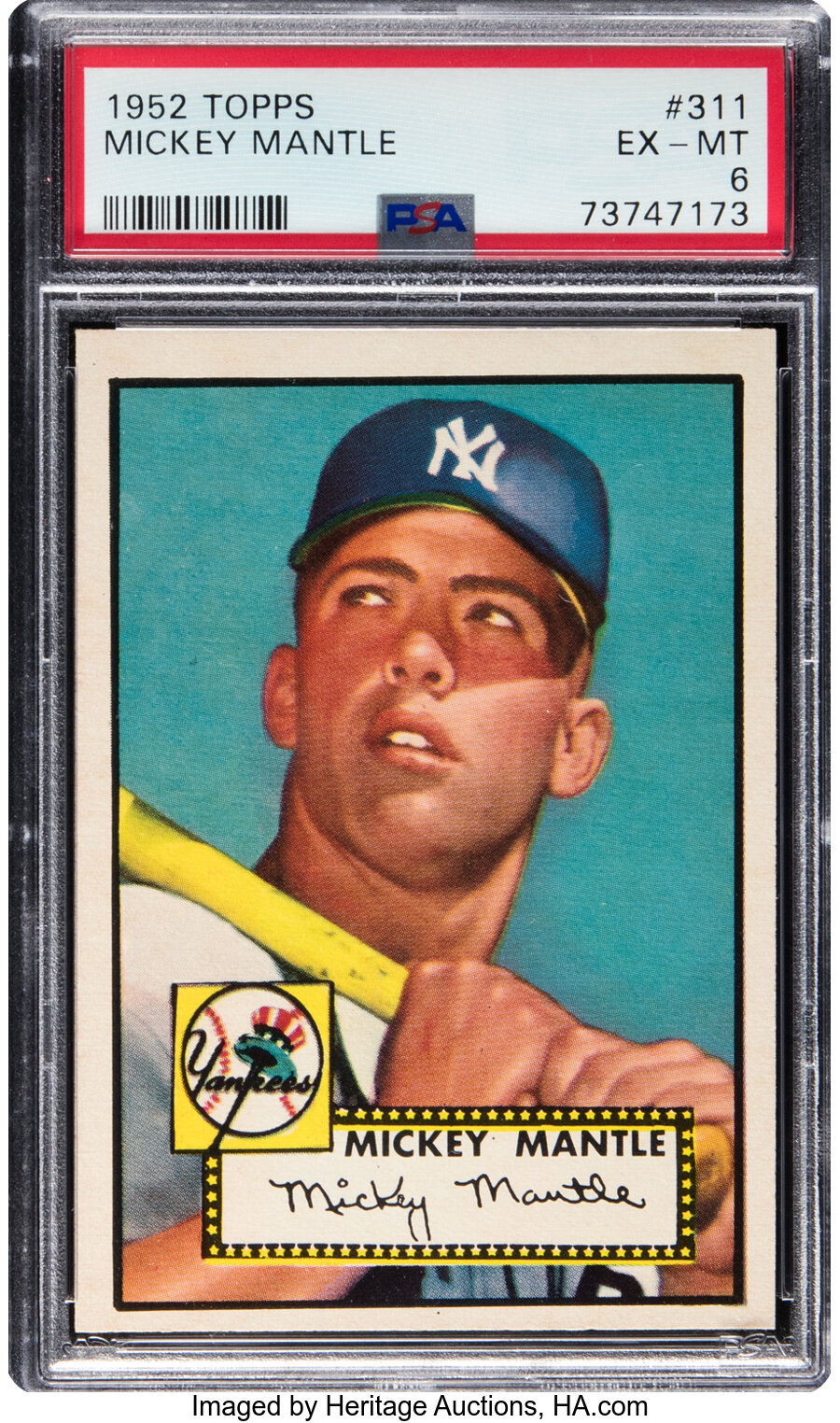 1952 Topps Mickey Mantle #311 PSA EX-MT 6