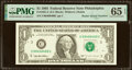 Fancy Radar Serial Number 00400400 Fr. 1921-C $1 1995 Federal Reserve Note. PMG Gem Uncirculated 65 EPQ