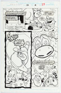 Darren Auck and Gary Fields The Ren and Stimpy Show #33 Story Page Original Art  Comic Art